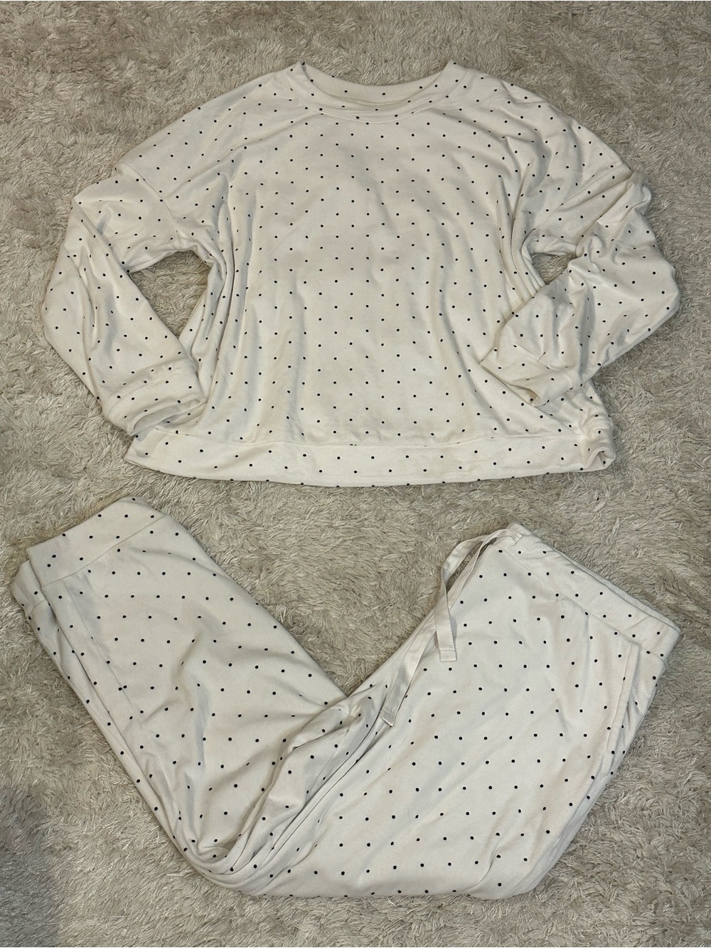 Auden Plush White Sleepwear Pajama Set - L